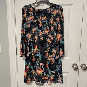 Floral dress, long sleeve